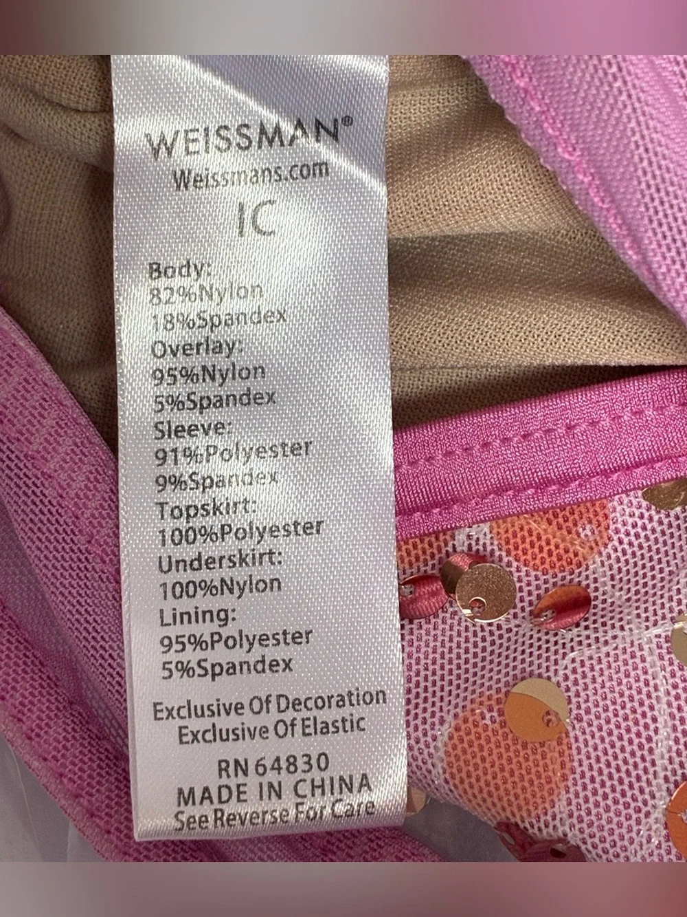 Weissman Showtime Lilac Ballet Dance Costume 7/8 Hair Pin Pageant Sequin #18695